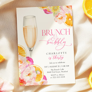 Convite Brunch Floral e Brunch de Borracha