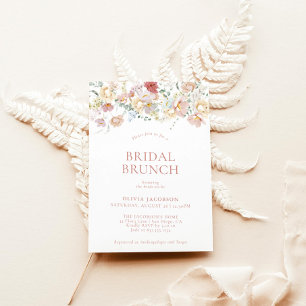 Convite Brunch Floral Moderno Chá de panela Boho