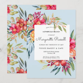 Convite Brunch Floral Vibrante de Primavera para o Dia das