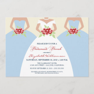 Convite Brunch Invite de Noiva e de Bridesmaids (azul-céu)