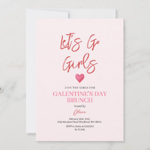 Convite Brunch Jantar da Festa do Dia de Galentine Rosa Co
