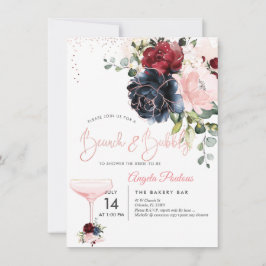 Convite Brunch Marinho Borgonha Burgundy Flush H2