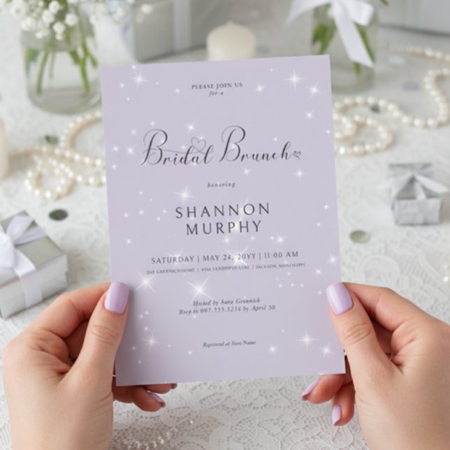 Convite Brunch Mínimo Roxo Moderno (Criador carregado)