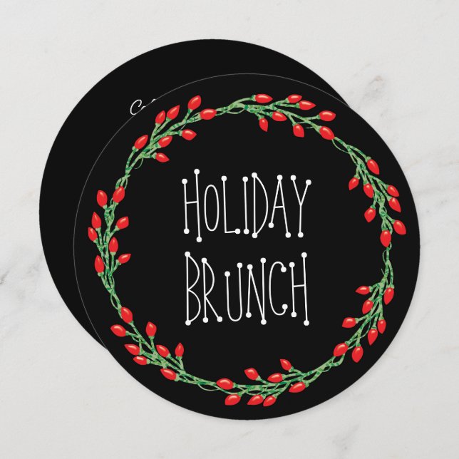 Convite Brunch Natal Wreath (Frente/Verso)
