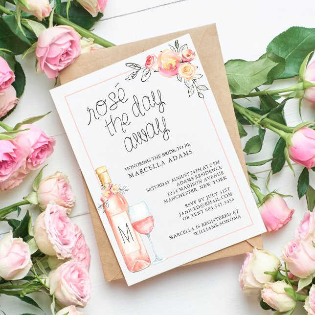 Convite Brunch Nupcial Rosé o Dia Todo (Criador carregado)