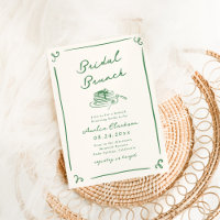 Brunch Nupcial Verde Desenhado à Mão Caprichoso