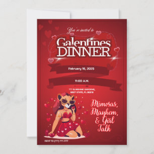Convite Brunch personalizável da Galentine
