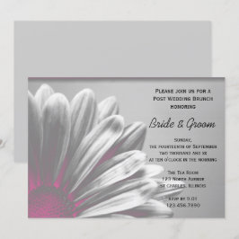 Convite Brunch Pós-Casamento com Destaques Florais Rosa