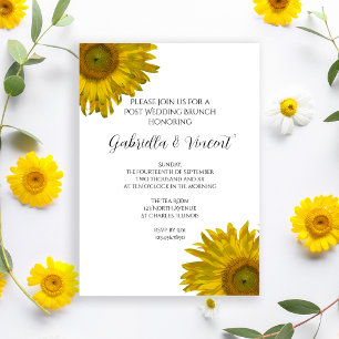 Convite Brunch Pós-Casamento Flor de Girassol Amarelo