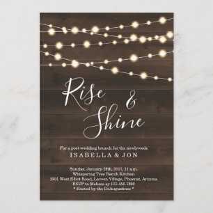 Convite Brunch Pós-Casamento Rústico na Manhã Seguinte