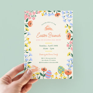 Convite Brunch Primavera Floral Páscoa Moderno