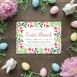 Convite Brunch simples de Páscoa de Primavera
