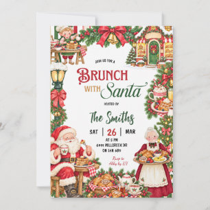 Convite Brunch Temático de Natal com Papai Noel Brunch de