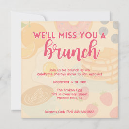 Convite Brunch-Themed Indo Fora de Despedida