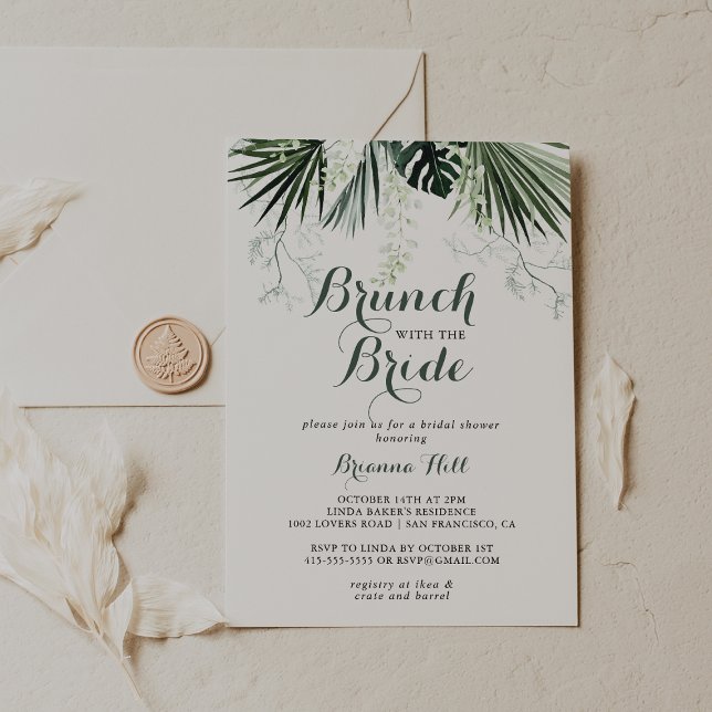 Convite Brunch Tropical Greenery com o Chá Bride (Criador carregado)