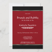 Brunch Vermelho e Negro Moderno e Bubble