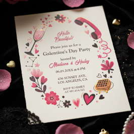 Convite Brunch Waffle Galentine's Invitation