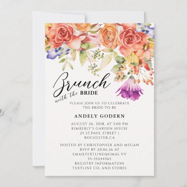 Convite Brunch With the Bride Invitation (Frente)