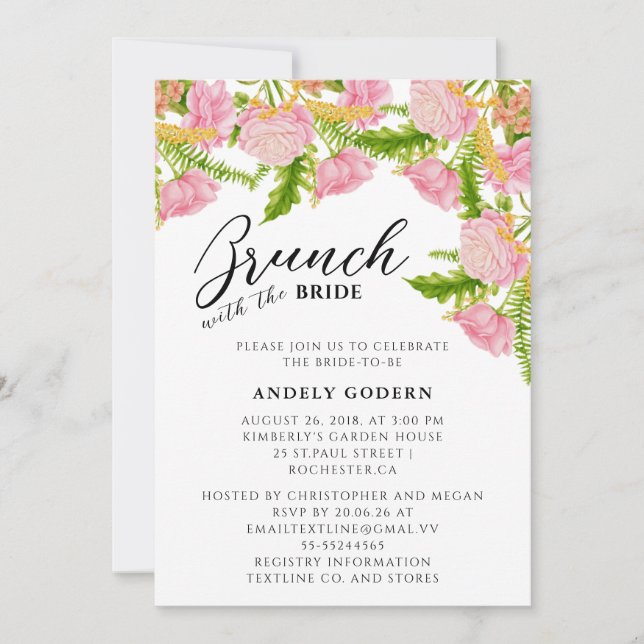 Convite Brunch With the Bride Invitation (Frente)