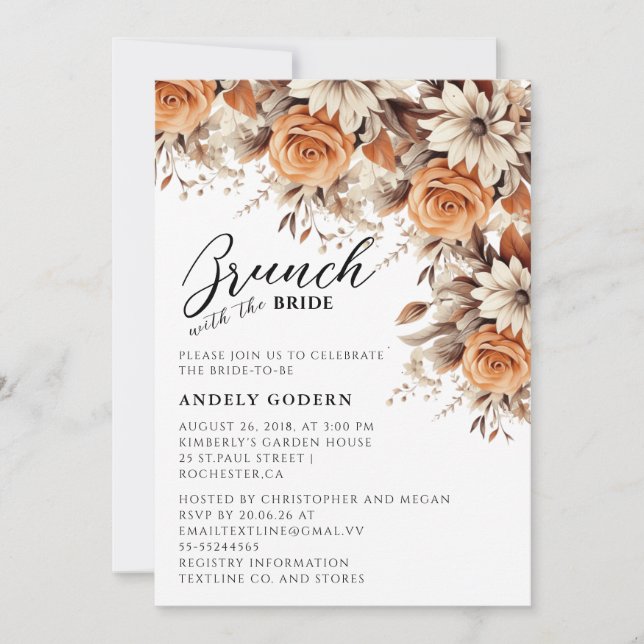 Convite Brunch With the Bride Invitation (Frente)