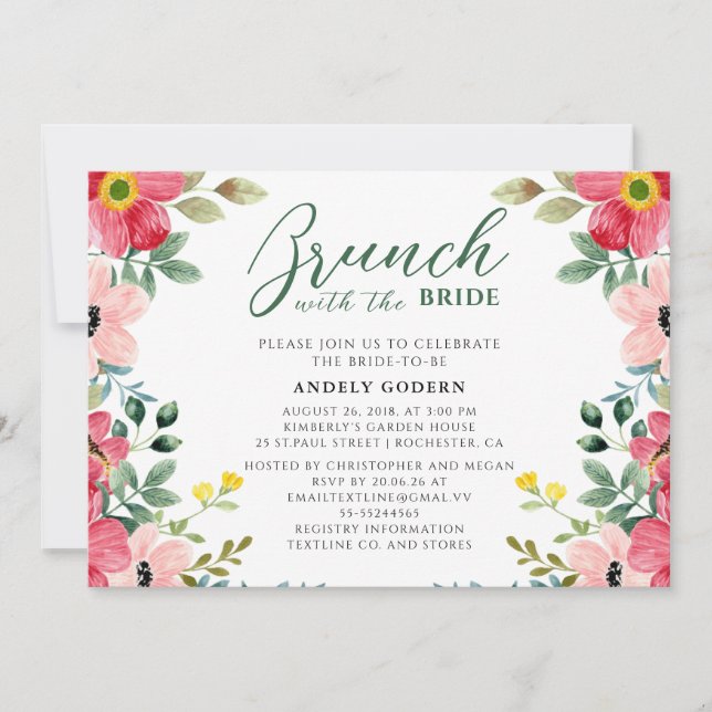 Convite Brunch With the Bride Invitation (Frente)