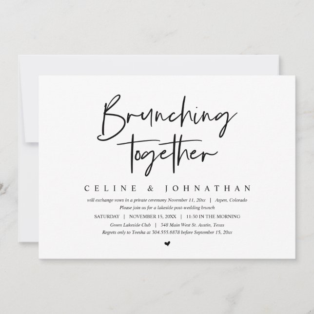 Convite Brunching Junta, Elopement Brunch (Frente)