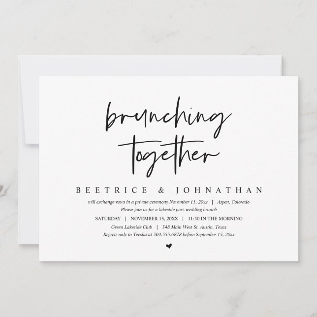 Convite Brunching Junta, Elopement Brunch (Frente)