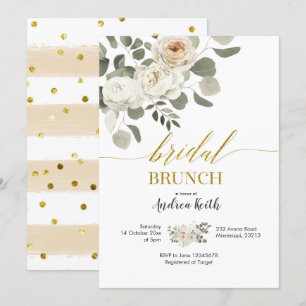 Convite Brunei Floral Bridal Branco de inverno