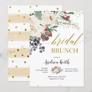 Convite Brunei Floral de Natal de inverno