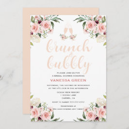 Convite Brunei Floral Rosa e Chá de panela Borracha