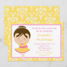 Brunette Ballerina Cute e Damasco Amarelo