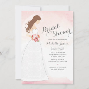 Convite Brunette Bride em Chá de panela de vestir