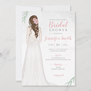 Convite Brunette Bride em Chá de panela de vestir