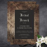 Convite Brunt Preto de Aranha-Marrom e Castanha-Negra<br><div class="desc">Elevem seu chá de panela a um nível de encanto negro e romântico com nosso convite inspirado no Gótico. Este belo design ostenta uma linda e assombrosa camada de fundo castanho e aranha preta com uma rica caixa de texto castanho-escura. Este design capta a essência da alura gótica, combinando os...</div>