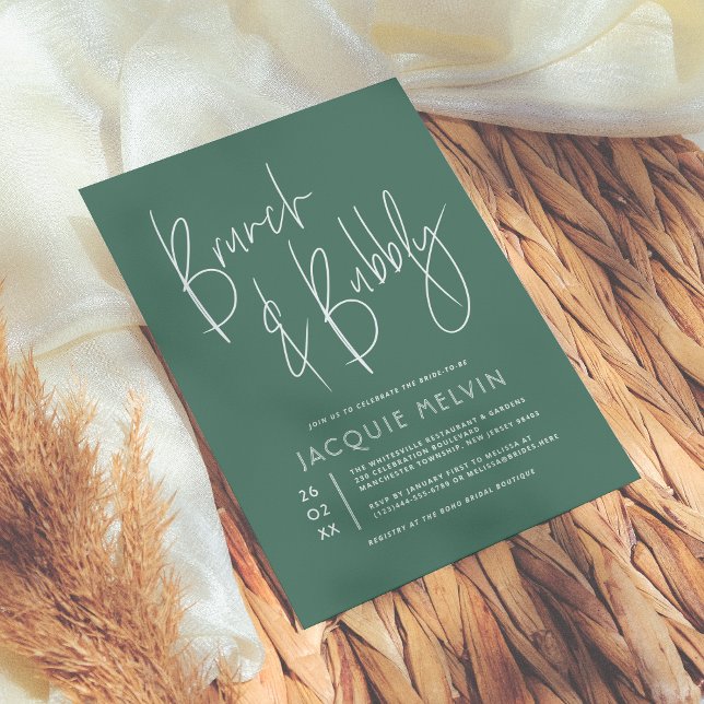 Convite Brunt Verde Azul e Eucalyptus e Brida Borracha (Criador carregado)