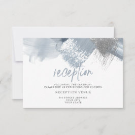 Convite Brushstrokes Chic Azul Dusty