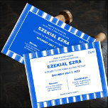 Convite Brushstrokes Gira Bar Personalizado Azul Bat Mitzv<br><div class="desc">Cartão perfeito para anunciar um morcego mitzvah, bar mitzvah ou outra celebração judaica! Mão fez abstrato com pinceladas soltas para você na frente e atrás! TOTALMENTE PERSONALIZÁVEL! Clique em "Personalizar" acima para editar o texto. Clique em "editar usando a ferramenta design" para ajustar as fontes, as cores e os posicionamentos...</div>
