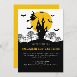 Convite Bruxa Assombrada Casa Laranja e Festa Negra do Hal