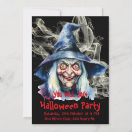 Convite Bruxa Assustadora de Halloween
