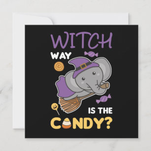 Convite Bruxa de Elefante Caminho É O Doce Feliz Dia das B