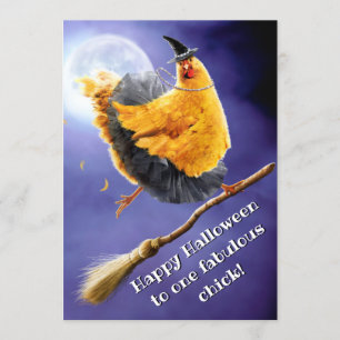 Convite Bruxa de Frango em Vassoura