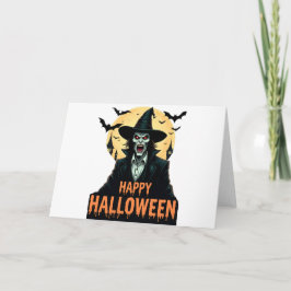 Convite Bruxa do Horror das Halloween com Olhos Vermelhos