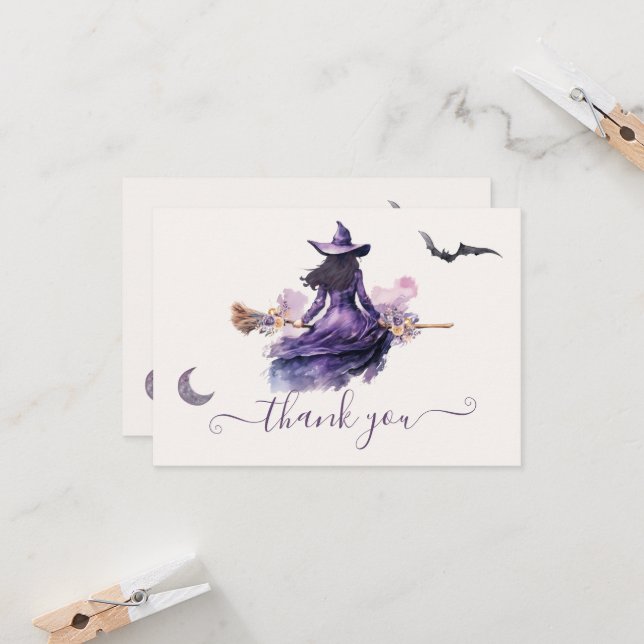 Convite Bruxa está se casando Nota de Halloween (Frente/Verso In Situ)