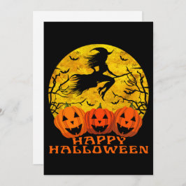 Convite Bruxa Feliz De Halloween Na Broom