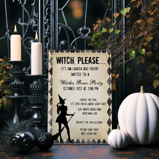 Convite Bruxa Por Favor..Convite para Festa de Halloween