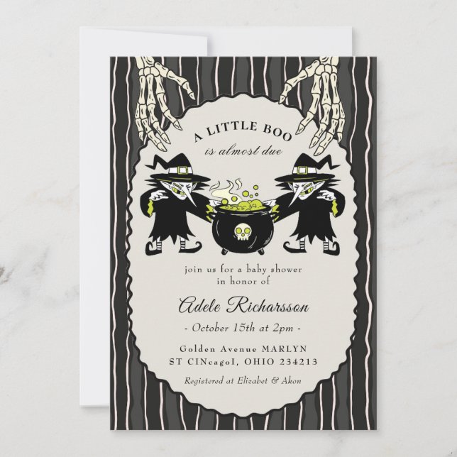 Convite Bruxa Vintage Halloween (Frente)