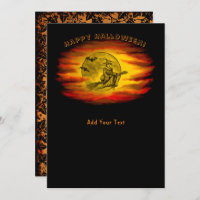 bruxa voadora com gato preto, noite de halloween