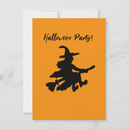 Convite Bruxa Voadora em Laranja