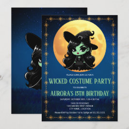 Convite Bruxamente Divertido Aniversário de Halloween da B