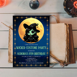 Convite Bruxamente Divertido Aniversário de Halloween da B